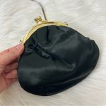 La Regale Vintage Black Satin Evening Purse Bag Photo 3