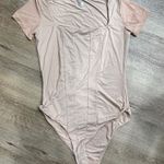 Beige Short Sleeve Bodysuit with mesh sleeves. Medium avidlove Tan Photo 0