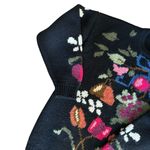 Susan Bristol VTG 80’s Wool Black Cottage-Core Sweater Bright Florals M Crewneck Photo 1