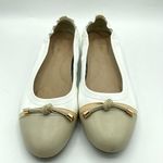 David Tate leather slip on new shoes ballerina flats elastic 2 tone white taupe Brown Size 11 Photo 0
