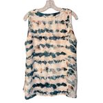 CAbi ‎ Teal Green And Cream/Pink Gelato Watercolor Blouse XS #5035 Photo 5