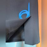 Carlisle Women’s Vtg Black Pencil Skirt w Blue Floral Genuine Leather Design-8 Photo 5