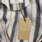 Love Tree  White Blue Stripes Wrap Mini Dress Photo 1