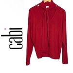 CAbi Style 3804 Tess Knit Top Tie V Neck Firebrick Red Size Medium Photo 3
