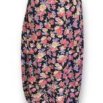 Vintage 90s Maxi Skirt Dark Floral Black Pink Cottagecore Button Down XL Black Photo 4