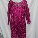 Tahari NWT WO SIZE 12 Elegant Pink Sequin SHEER Dress FULLY LINED BACK ZIPPER Photo 9