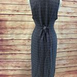 DJ Intl Plaid Black Sleeveless Button Maxi Dress Vest, Size 5/6 Photo 3