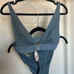 SKIMS  Cotton Rib Plunge‎ Bralette brief SET  Kyanite Bralette NWT size L Photo 0