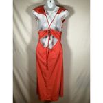 Pilcro Anthropologie  Dress Flutter Sleeve Midi Red Cotton Canvas Womens MP Photo 9