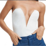 Good American Brand New Size 2 Plunge Neck Strapless Scuba Knit Bodysuit Photo 1