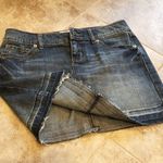 SO 🆕  distressed denim mini jean skirt sz 1 Photo 2
