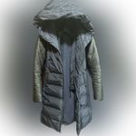 Mackage  Leather Sleeves Navy Blue/Black PUFFER Jacket Size XS EUC Photo 3