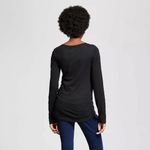 Isabel Maternity Long Sleeve T Shirt Scoop Neck Black Size undefined Photo 3