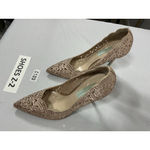 Betsey Johnson Womans Betsy Johnson Elga Stiletto Pumps Slipon 7.5 Rose Gold Rhinestones Photo 2