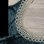 All that jazz Vintage 1980s all that jazzy green crushed velvet long sleeveless dress beaded m Photo 5