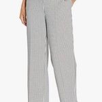 Nine West π high rise wide leg knit gingham jacquard pull on pants black white Photo 0
