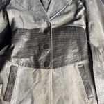 Marciano  Beige and Chocolate 100% Leather Trench Coat Photo 2