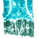 Free People  Teal Waters Tie Dye Boho Sleeveless Peplum Anytime Tank Top Shirt Photo 5