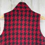 NTCO Nomadic Traders Sweater Vest Women Medium Red Black Plaid Wool Pockets Photo 4