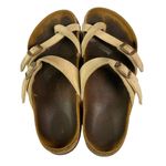 Birkenstock Women's Mayari cream Birko-flor toe loop slide sandals US 7 EU 38 Photo 5