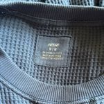 Aerie  Slate Blue Big Chill Waffle Weave Textured Crewneck Pullover Medium Photo 5