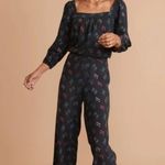 Marine layer Kiley Floral Pants - Black India Floral Print Photo 3