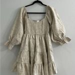 Anthropologie Mable x  Champagne Puff Sleeve Babydoll Mini Dress Photo 1