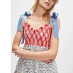 Free People Bluebell Maxi Dress Cherry Combo Medium NWT Picnic Prairie Bohemian Photo 2