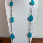 Turquoise and Gold Statement Necklace Blue Photo 0