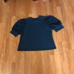 LuLaRoe  Dark Teal Top Short Puff Sleeve Round Neck Dark Academia Photo 5