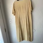 Vintage Embroidered Paisley Button Front‎ Dress Tan Beige Boho Midi L Size L Photo 7
