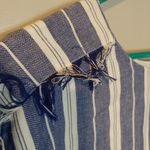 Tula Rosa Size Small S 100% Cotton Top Fringe Blue White Adjustable Waist Blouse Photo 5