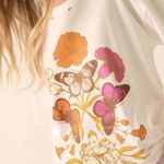Vintage Canvas Butterfly Fantasy Distressed Oversize Graphic Tee Size L White Size L Photo 0