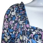 Nanette Lepore  Retro Blue  Pink and White Floral‎ Gathered Top EUC Size Small Photo 3