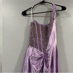 Sherri Hill 55367 Draped One Shoulder Gown Lilac Size 2 Photo 5