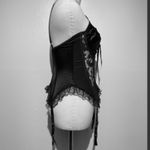 Vintage Seductive Wear by Cinema Etoile Black Satin Lace Corset Bustier L Size L Photo 4