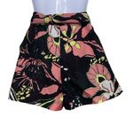 Tanya Taylor  Nikiya Shorts Pink Black Floral Print Flared Leg Side Zip Sz 0 NWT Photo 1
