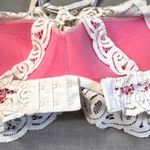 Victoria's Secret  Pink Push Up Bralette Bra Med (34CD-36AB) High Neck White Lace Photo 4