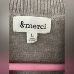 &merci &merci gray Pom Pom embroidered short sleeve puff sleeves wool blend sweater; L Photo 4