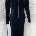 Vintage Althuser 80s Velvet Jacket Skirt‎ Set Eveningwear Black 4 Black Photo 0