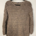 Vince Open Knit Sweater gray Distressed Pullover Size S Acrylic Wool Blend Photo 0