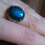 Malagasy Labradorite Solitaire Stainless Steel Ring (Size 9) Photo 2