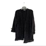 Madewell black cardigan with fringe detail and pockets S 100% cotton Photo 2