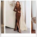 SheIn - Missord Ruched Side Slit Hem Backless Glitter Prom Dress Photo 1