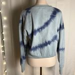 Hippie Rose  Blue Crew Neck Sweater with Artistic Tie-Dye Photo 1