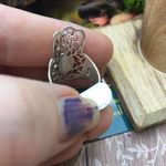 Sterling Silver Abalone Hamsa Ring Size 5.5 Silver Photo 4