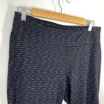 Gap  Fit Black Blue White Striped Printed Pull On Leggings Women's Size Large L Photo 3