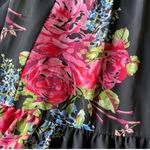 Betsey Johnson Bambi Dress Black Floral Bell Sleeve Ruffle Mini Photo 8