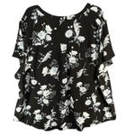 Torrid Harper Studio Blouse 5X Black Floral Crepe De Chine Flutter Career Casual Photo 2