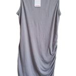 BTFBM New Fashion Dress Women Large Gray Sleeveless Rouched Midi Stretch NWT Size undefined Photo 1